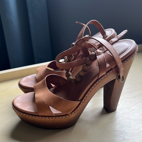 UGG Naima Ombré Wooden Platform Heels Sandals Size 8 - Picture 8 of 10